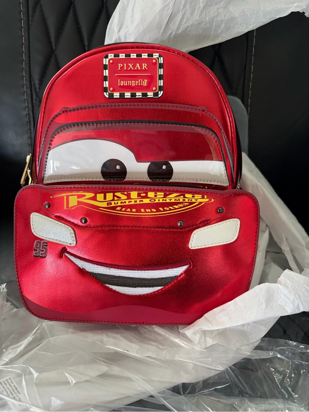 Loungefly Disney Pixar Cars Metallic Lightning McQueen Cosplay Mini Backpack
